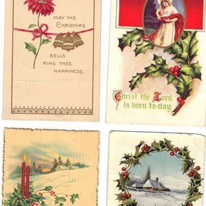 Lot of 4 Antique Christmas Postcards - Lot 1021